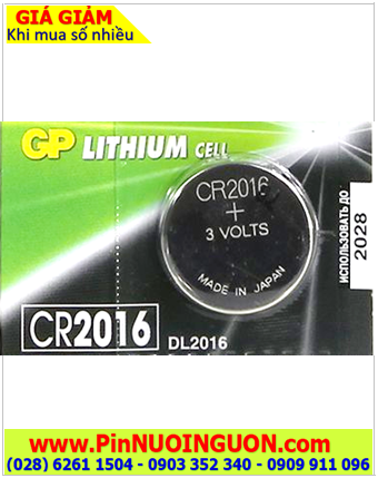 Pin CR2016 _Pin GP CR2016; Pin 3v lithium GP CR2016 chính hãng _1viên |HẾT HÀNG